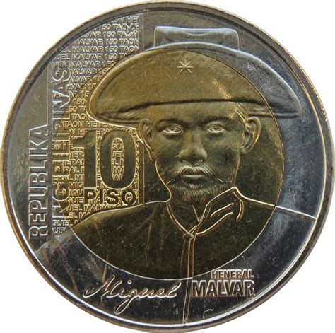 miguel malvar 10 peso coin value 2024